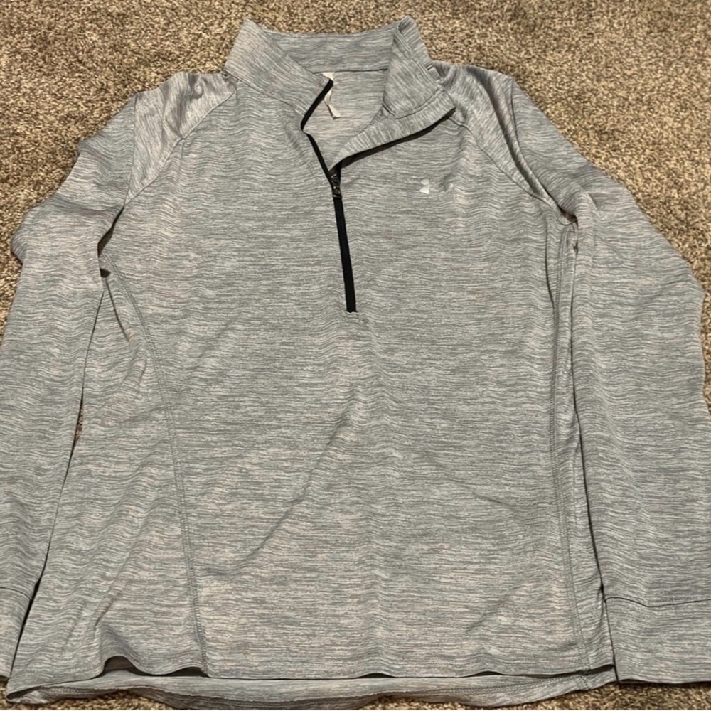 Women’s Under Armour 1/4 Zip Pullover Heather Gray | Size L